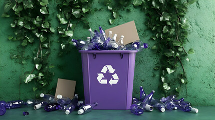 Recycling Bin Full of Plastic Bottles