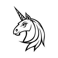 unicorn  simple mascot logo design