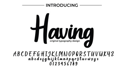 Having Font Stylish brush painted an uppercase vector letters, alphabet, typeface