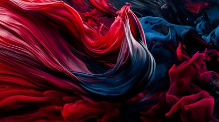 Obraz premium Abstract Red and Blue Swirling Paint