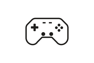 Minimalist game controller icon on white background. vector illustration.