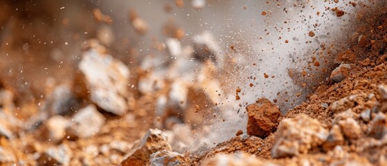 Detailed View of Mineral Deposits and Earth Disruption