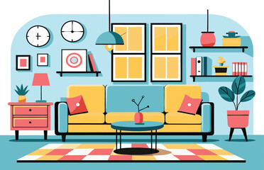 Cozy Living Room Interior Design with Plants