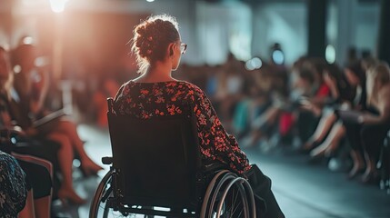 Woman in a Wheelchair Attending a Conference or Event