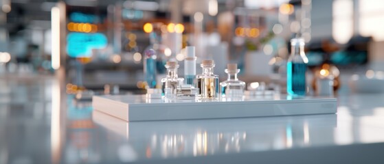 Clean and Minimalistic Factory Setup with Glass Bottles