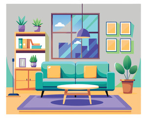 Modern Living Room Interior Design with Sofa