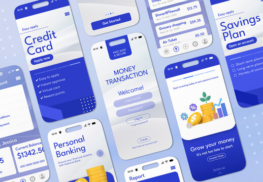 Mobile Banking Application Mockup With Generative AI