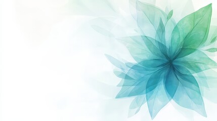 Abstract Watercolor Flower on White Background.