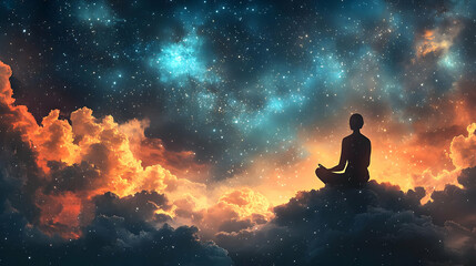 Obraz premium Meditation in the Stars