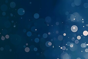 Abstract Blue Bokeh Background with White Lights