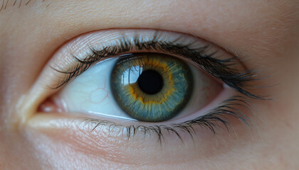 Closeup Human Eye Macro Photography Iris, Pupil, Lashes Detail