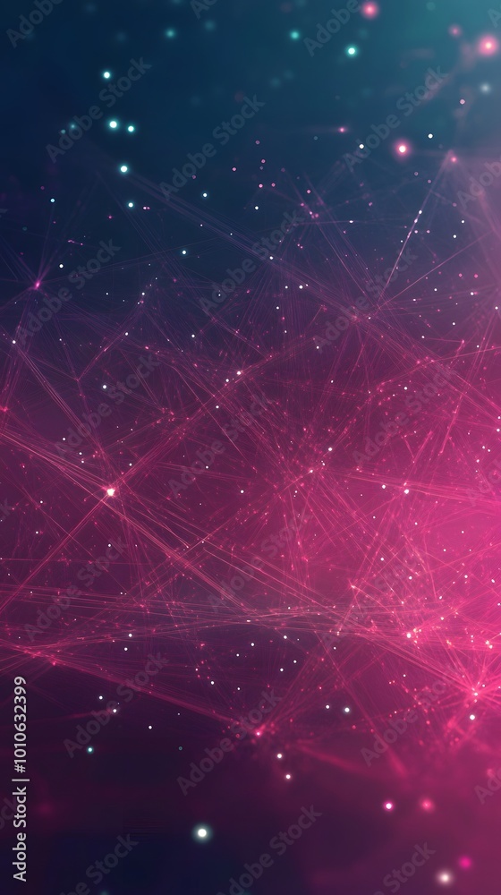 Poster Abstract Pink and Blue Network Background with Lights