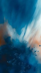 Abstract Blue and White Swirling Liquid Art Background