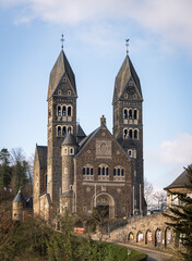 Fototapeta premium Church of saints cosmas and damian, Chiesa Madre dei Santi Cosma e Damiano, in Clervaux Luxembourg
