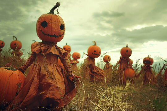 halloween pumpkin kdis in the garden