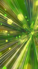 Obraz premium Abstract Green and Yellow Light Rays with Bokeh