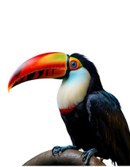 A PHOTO OF A COLORFUL TOUCAN WITHOUT BACKGROUND