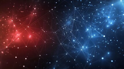 Fototapeta premium Abstract Red Blue Digital Network Connection Background