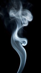 Obraz premium A wisp of smoke against a black background
