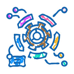 Obraz premium change management analyst doodle icon sketch vector. change management analyst sign. isolated symbol illustration