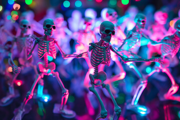 skeletons dancing in the nightclub