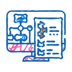 system evaluation analyst doodle icon sketch vector. system evaluation analyst sign. isolated symbol illustration