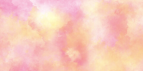 watercolor background with pink and yellow color.  Fantasy light yellow ,Old paper texture with stains and scratches, pink and White colors for wallpaper,  pink shades watercolor background, 