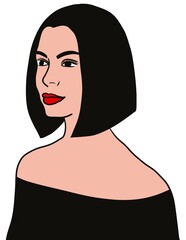 Fototapeta premium Short hair women in black