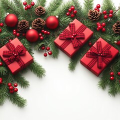 Christmas New Year background. Festive Xmas composition