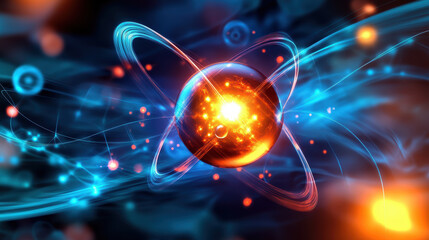 Atomic isotopes involved in nuclear fission, a detailed breakdown with particles in motion and energy waves
