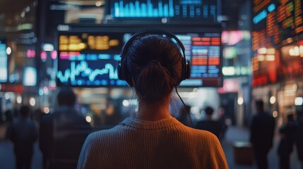 Immersed in the Neon-Lit Financial Landscape: A Journey Through the Trading Floor