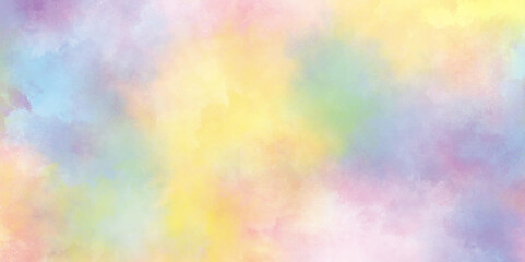 abstract watercolor background with pink and yellow blue color. Old grunge textures design,  painted watercolor background on paper texture. 
