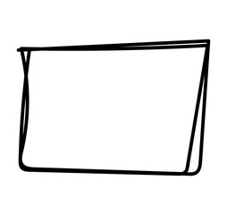 Hand drawn square frames in sketchy style. Doodle frames. Black frame hand drawn on white background. Rectangle frame line. empty black boxes. Rubber square stamp. vector illustration