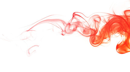  Red colored modern design smoke steam isolated on white and transparent background.