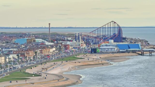 Cityscapes of Blackpool a popular seaside resort in Lancashire, England