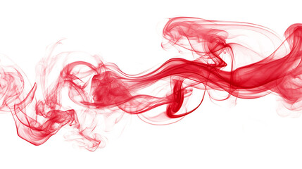  Red colored modern design smoke steam isolated on white and transparent background.