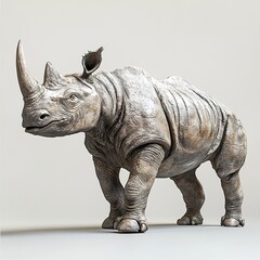 Fototapeta premium Powerful Rhino in a Close-Up Portrait