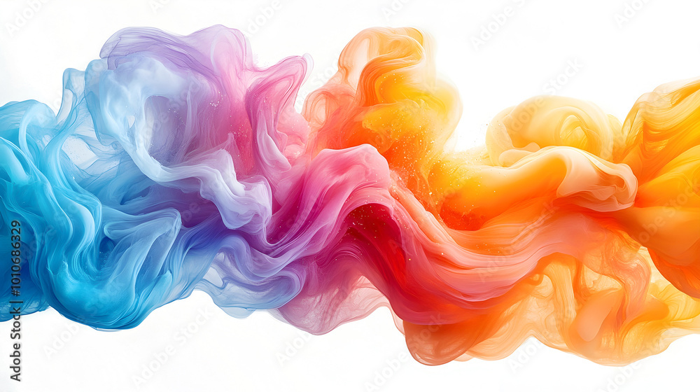 Aufkleber vibrant abstract artwork isolated on clean white background for photography. colorful digital with g