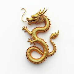Obraz premium A golden dragon with Chinese calligraphy