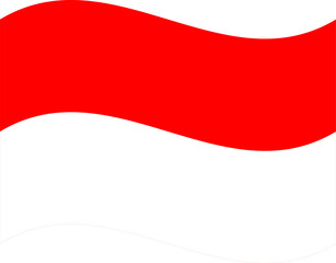 Naklejka premium Wavy flag of Indonesia, isolated on a transparent background. Flag of the Republic of Indonesia. Vector illustration