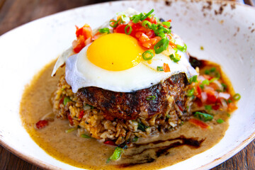 Fried Rice Loco Moco in Honolulu, O'ahu, Hawai'i