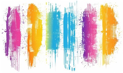 Set of grunge colorful banners, lines. Template for your modern designs. Brushed grungy painted lines.