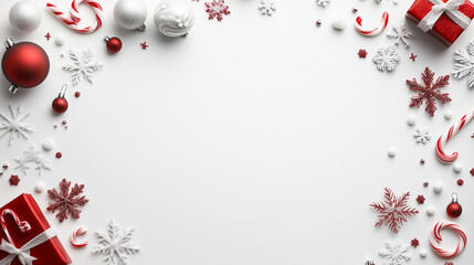 christmas  background design. Christmas snowflakes and candy cane xmas elements decoration in white elegant background.banner/design/web