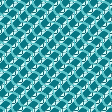 Teal color Abstract geometric seamless pattern