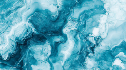 Obraz premium Niezwykle kolorowy wzór marmurowy w tonacjach niebieskich to idealne połączenie elegancji i abstrakcji. Subtelne smugi i zawirowania sprawiają, że ta tekstura wydaje się żywa i dynamiczna. 
