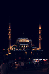 Photo of mosque at night in Istanbul 