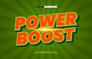 Naklejka premium power boost editable text effect with a race and speed text style