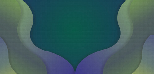 Abstract Gradient Wavy Background. Organic shape layers in green and blue tones, with subtle textured effect.