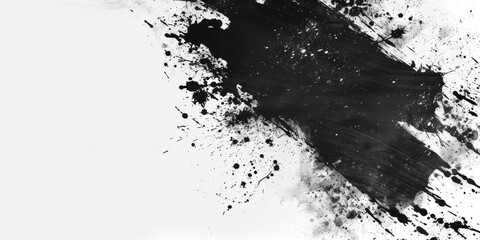 Fototapeta premium A captivating display of black and white paint splatters and streaks forms a textured backdrop. The bold contrast and distressed effect evoke a sense of artistic freedom and emotion.