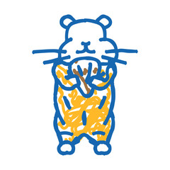 hamster eating pet doodle icon sketch vector. hamster eating pet sign. isolated symbol illustration
